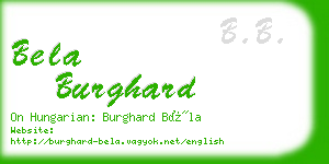 bela burghard business card